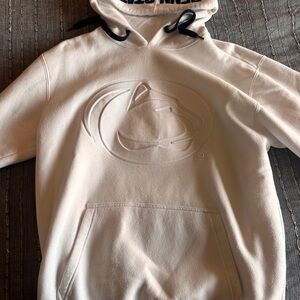 White Embossed Logo Hoodie